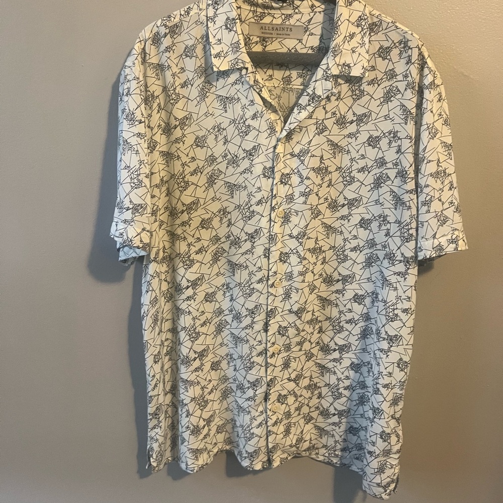 All Saints Casual White and Black Button Down Shirt
Great condition